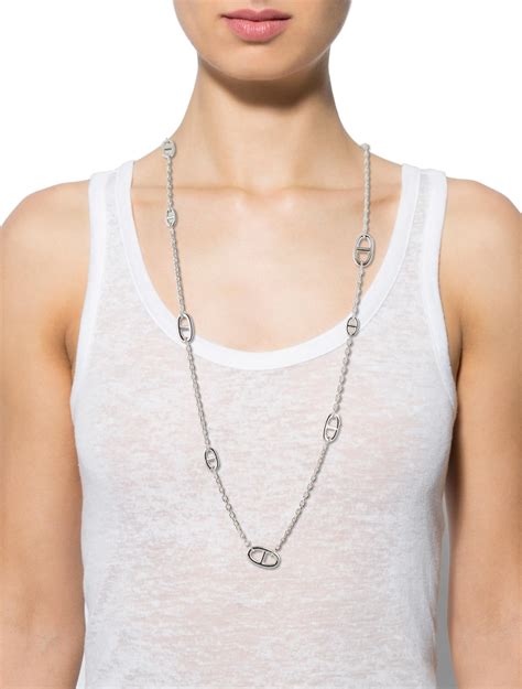 hermes gold chain|hermes chaine d'ancre necklace silver.